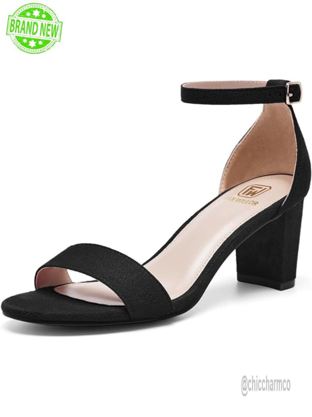 Open Toe Chunky Heeled Sandals With Ankle Strap Block Heels